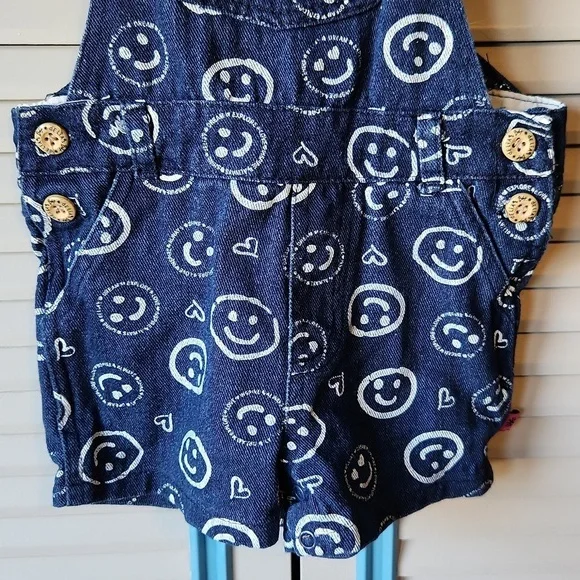 Delia's Baby Smiley Face Denim Overalls - Picture 4 of 12